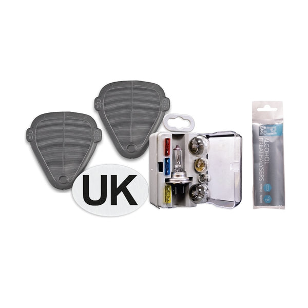 European France Driving Kit – UK Stickers, Beam Deflectors, Breathalysers & Bulb Kit