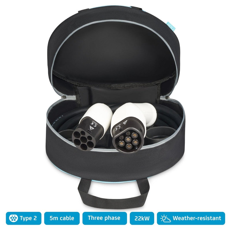 EV Charging Cable, - P1 Autocare© - 32A, 6m Long, Type 2 to Type 2 (Three Phase), Impact Resistant, IP Rated