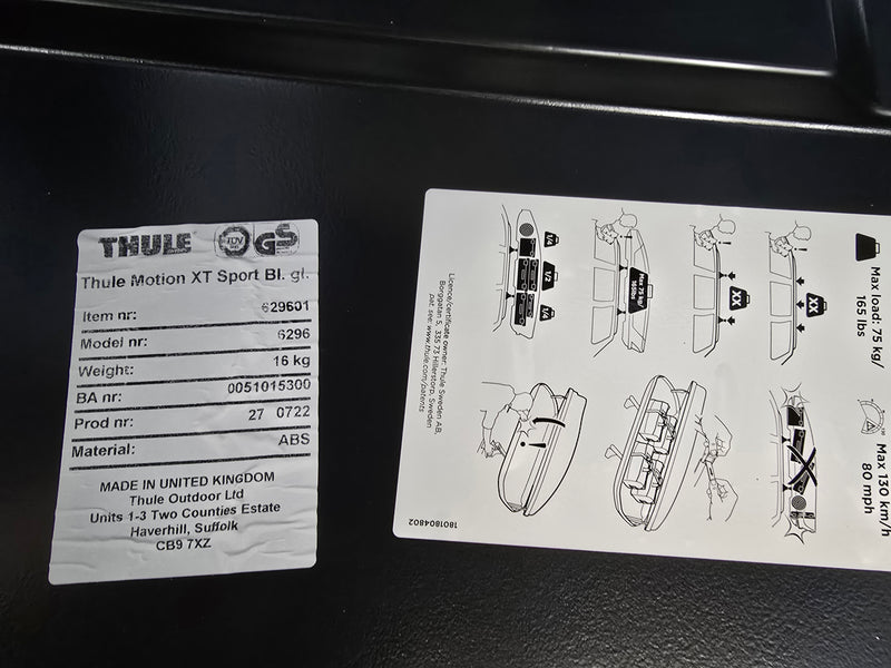 Thule Motion XT Sport Black Glossy Roof Box - Pre-owned